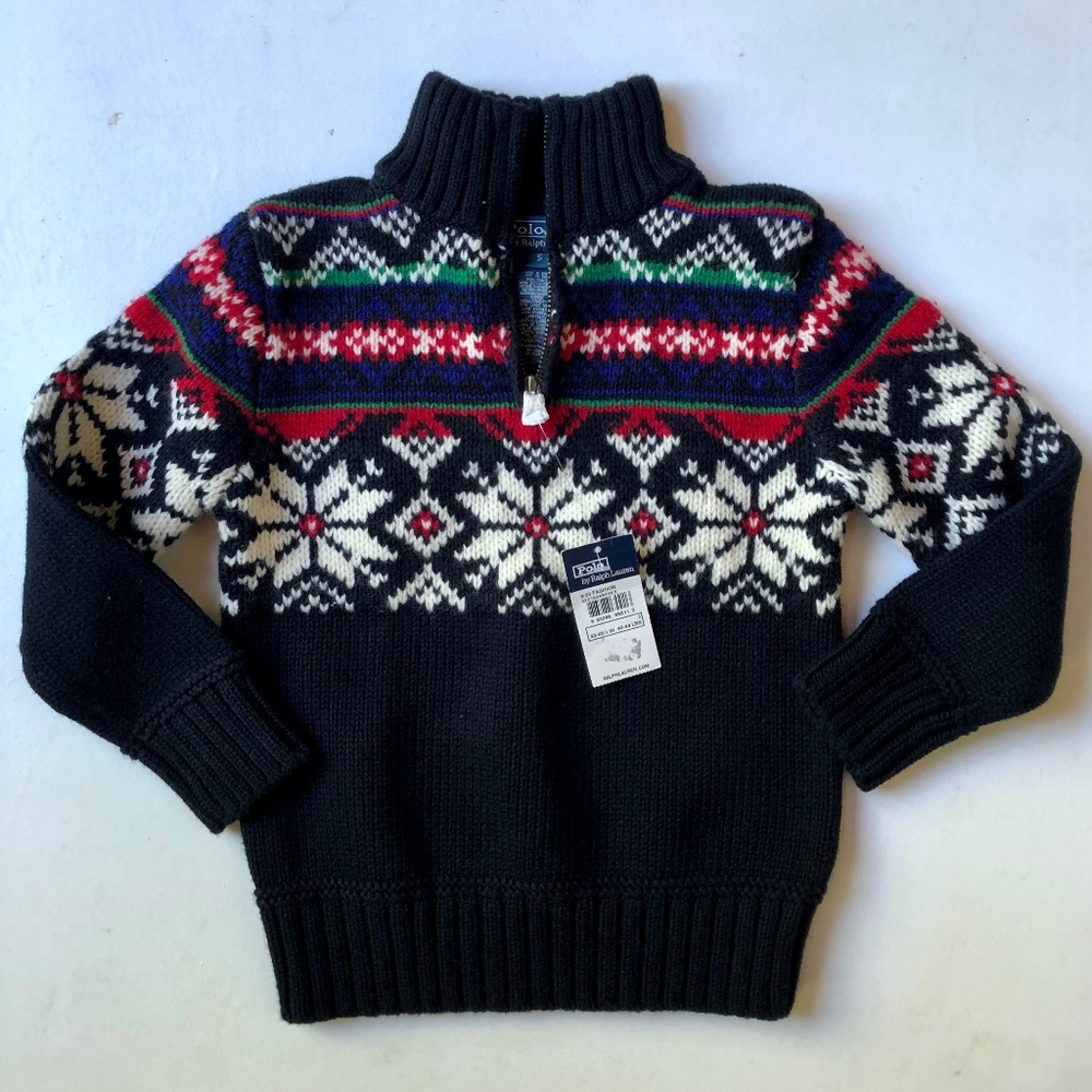 Polo Ralph Lauren Boy's Snowflake Zip Sweater